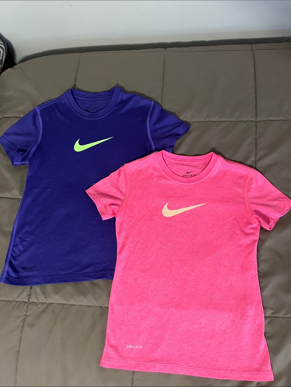 Nike Kids Dri-FIT Short Sleeve Tees — Purple & Hot Pink